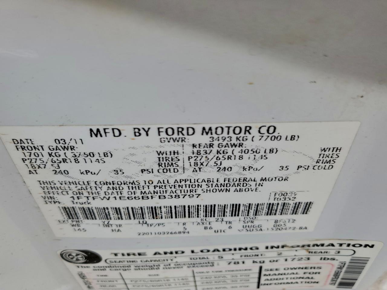 2011 FORD F150 SUPERCREW photo 12