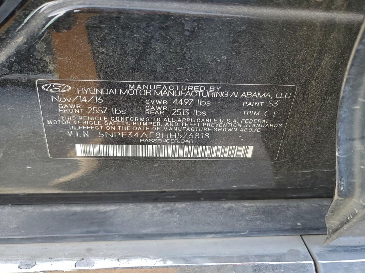 2017 HYUNDAI SONATA SPORT photo 12