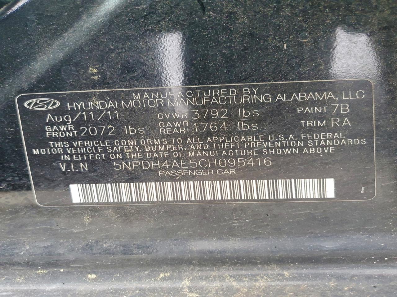 2012 HYUNDAI ELANTRA GLS photo 23
