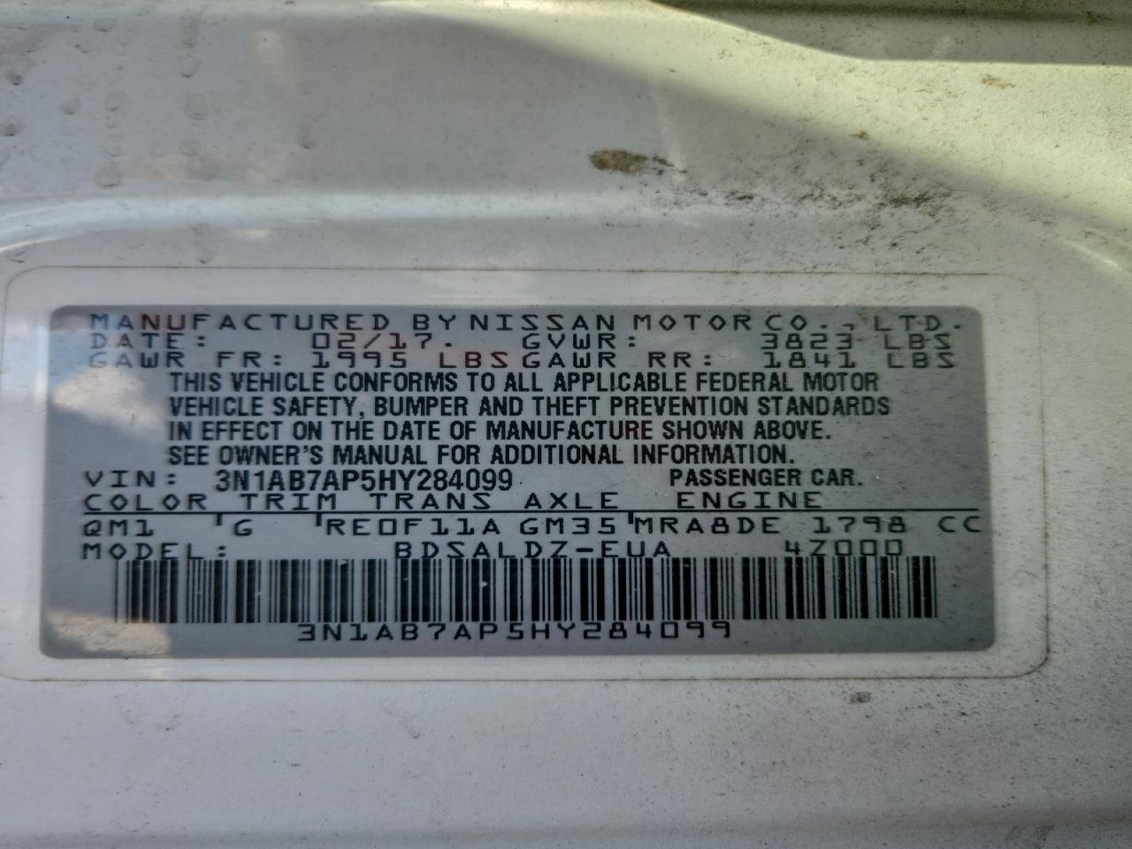 2017 NISSAN SENTRA S photo 13