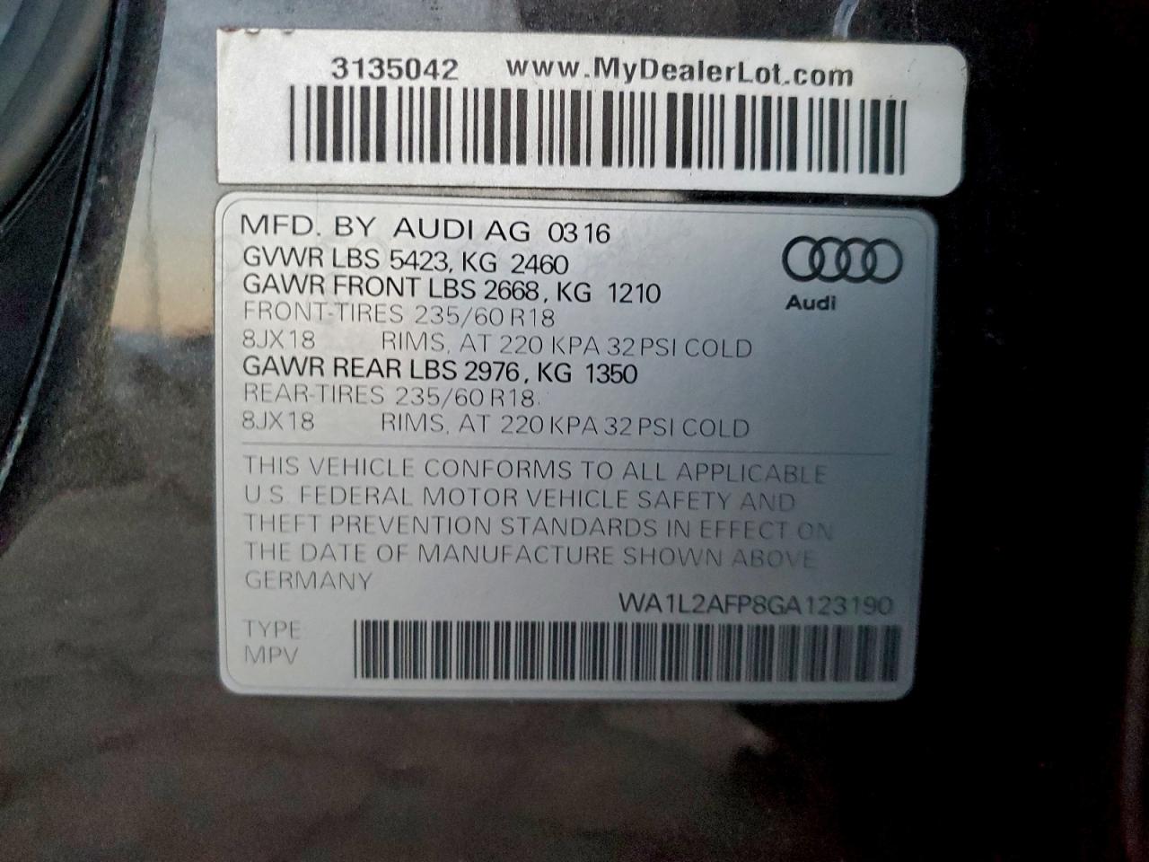 2016 AUDI Q5 PREMIUM PLUS photo 13