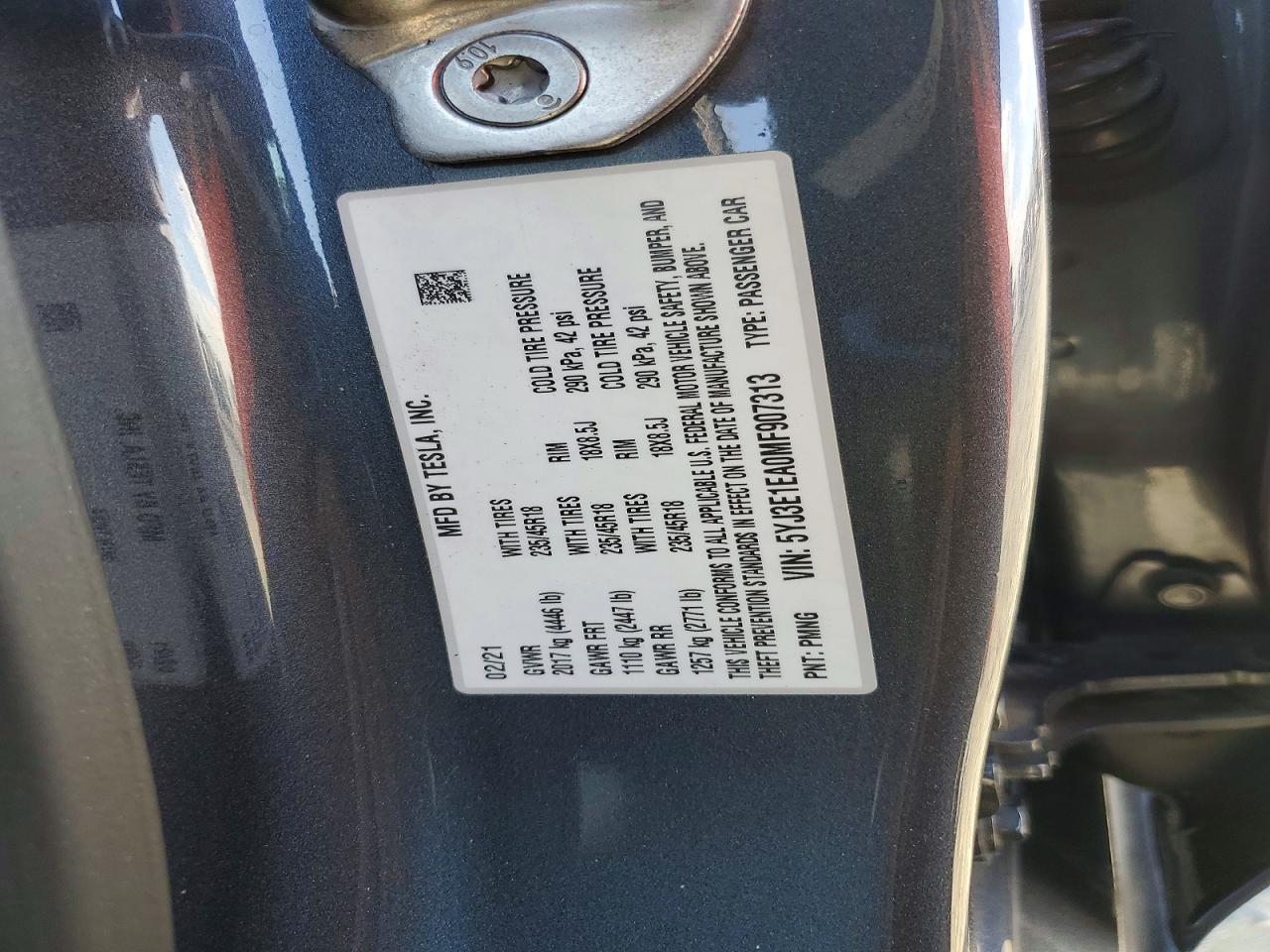 2021 TESLA MODEL 3 photo 12