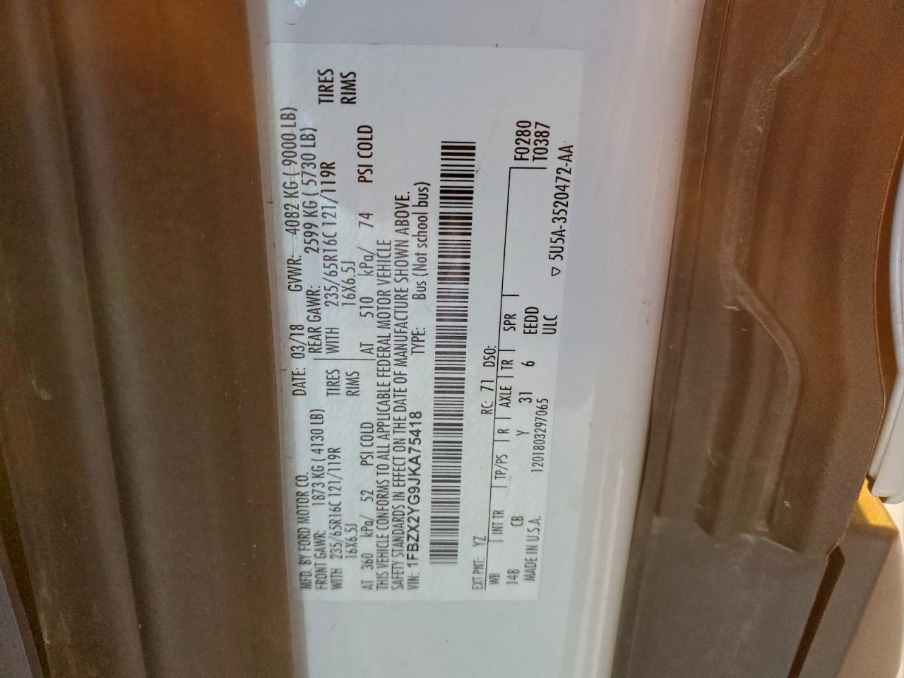 2018 FORD TRANSIT T-350 photo 13