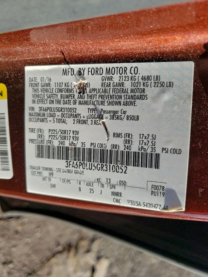 2016 FORD FUSION SE HYBRID photo 13