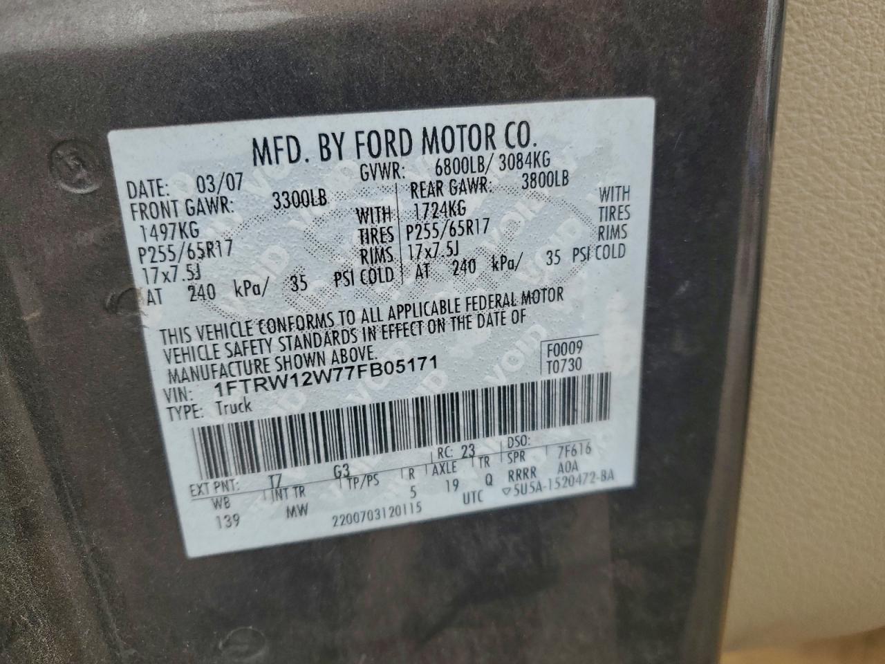 2007 FORD F150 SUPERCREW photo 12