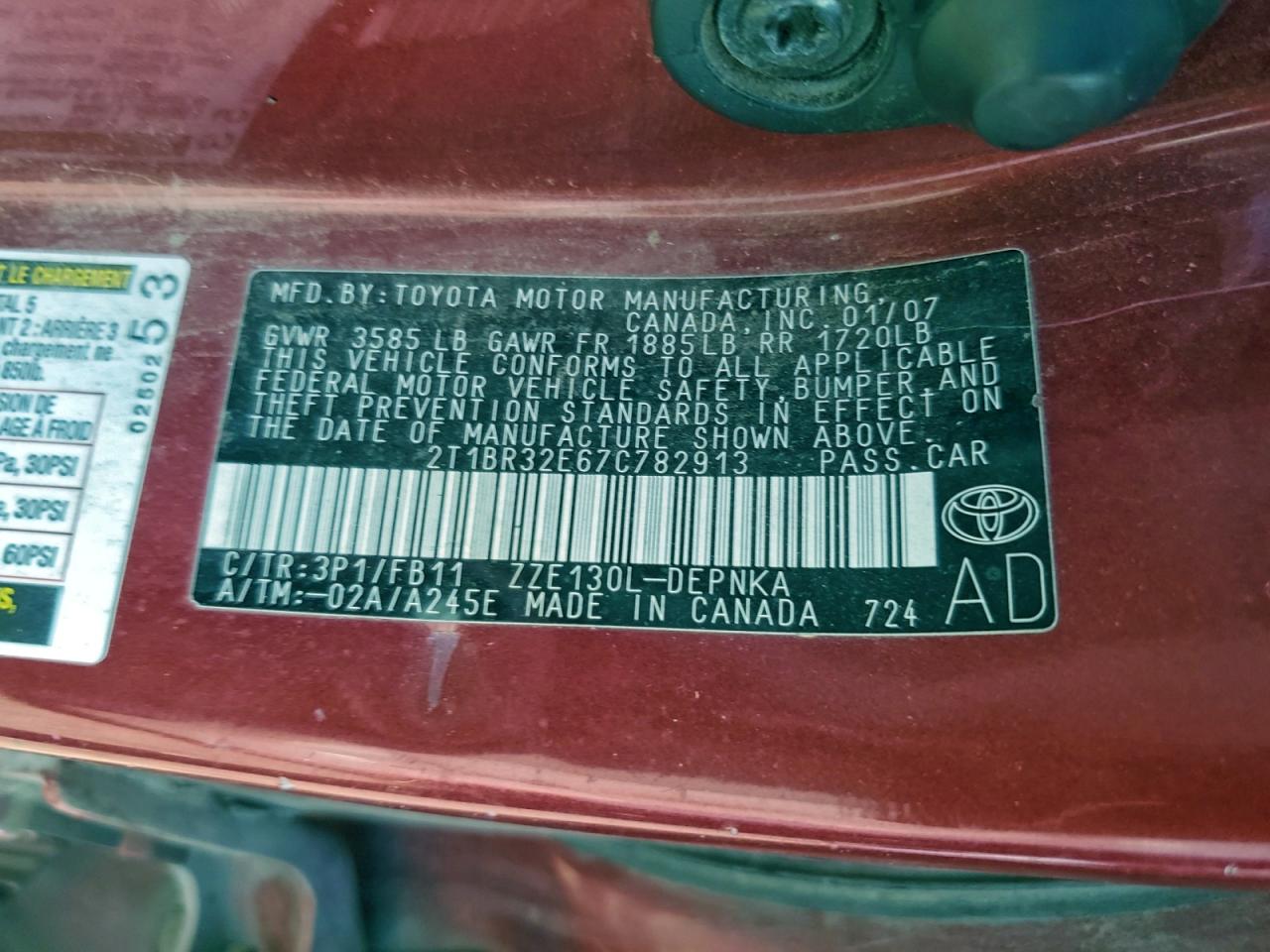 2007 TOYOTA COROLLA CE photo 23