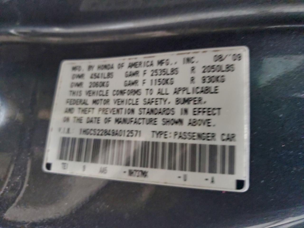2009 HONDA ACCORD EXL photo 23