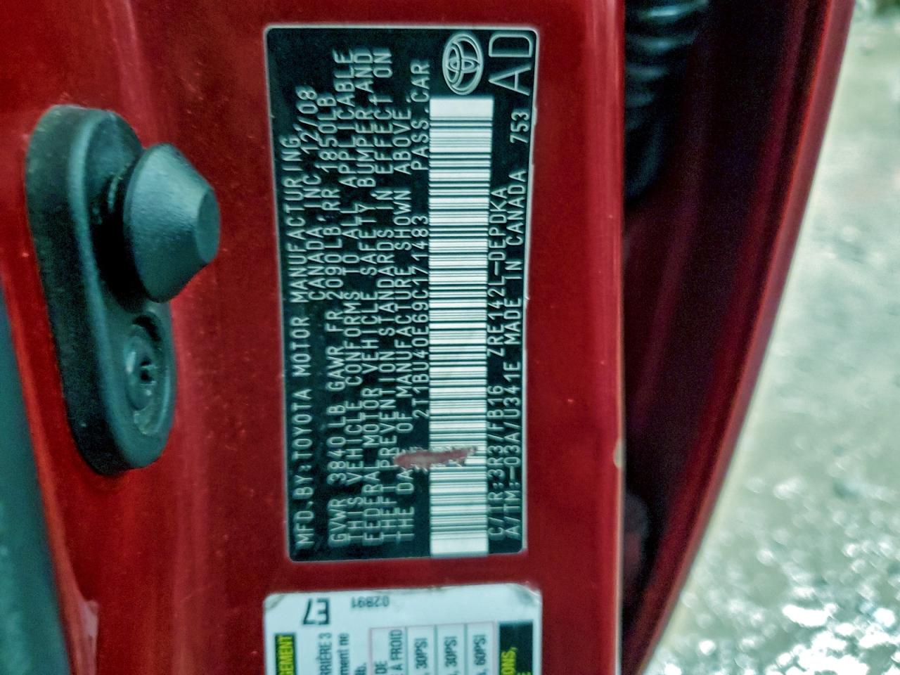 2009 TOYOTA COROLLA BASE photo 13