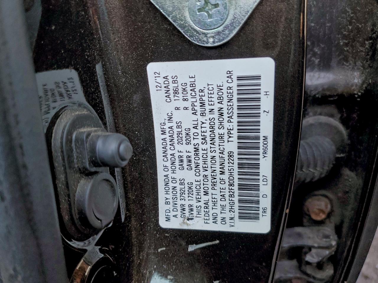 2013 HONDA CIVIC EX photo 12