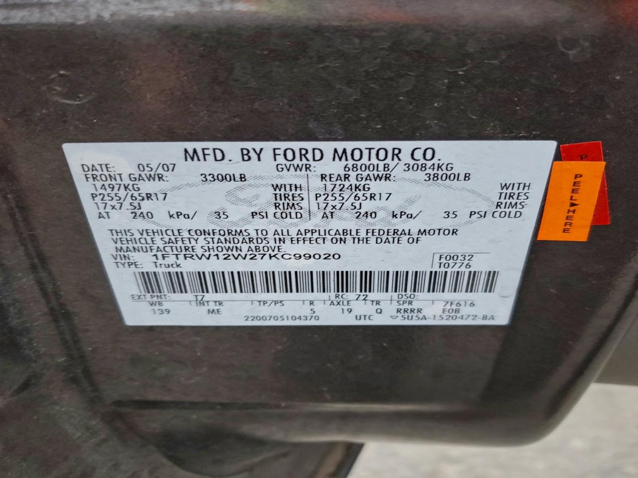 2007 FORD F150 SUPERCREW photo 12