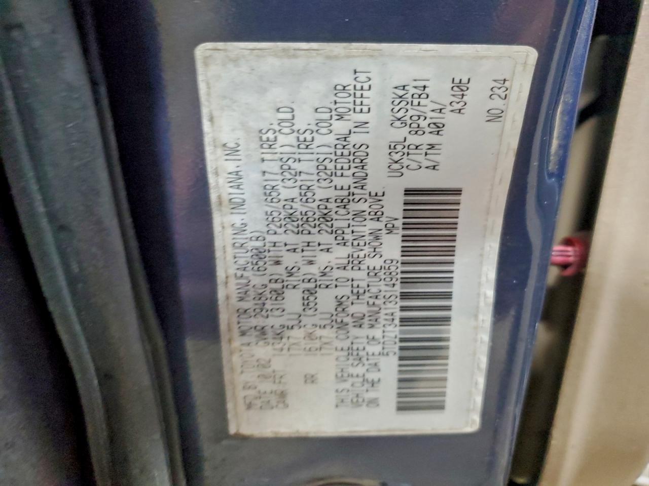 2003 TOYOTA SEQUOIA SR5 photo 12