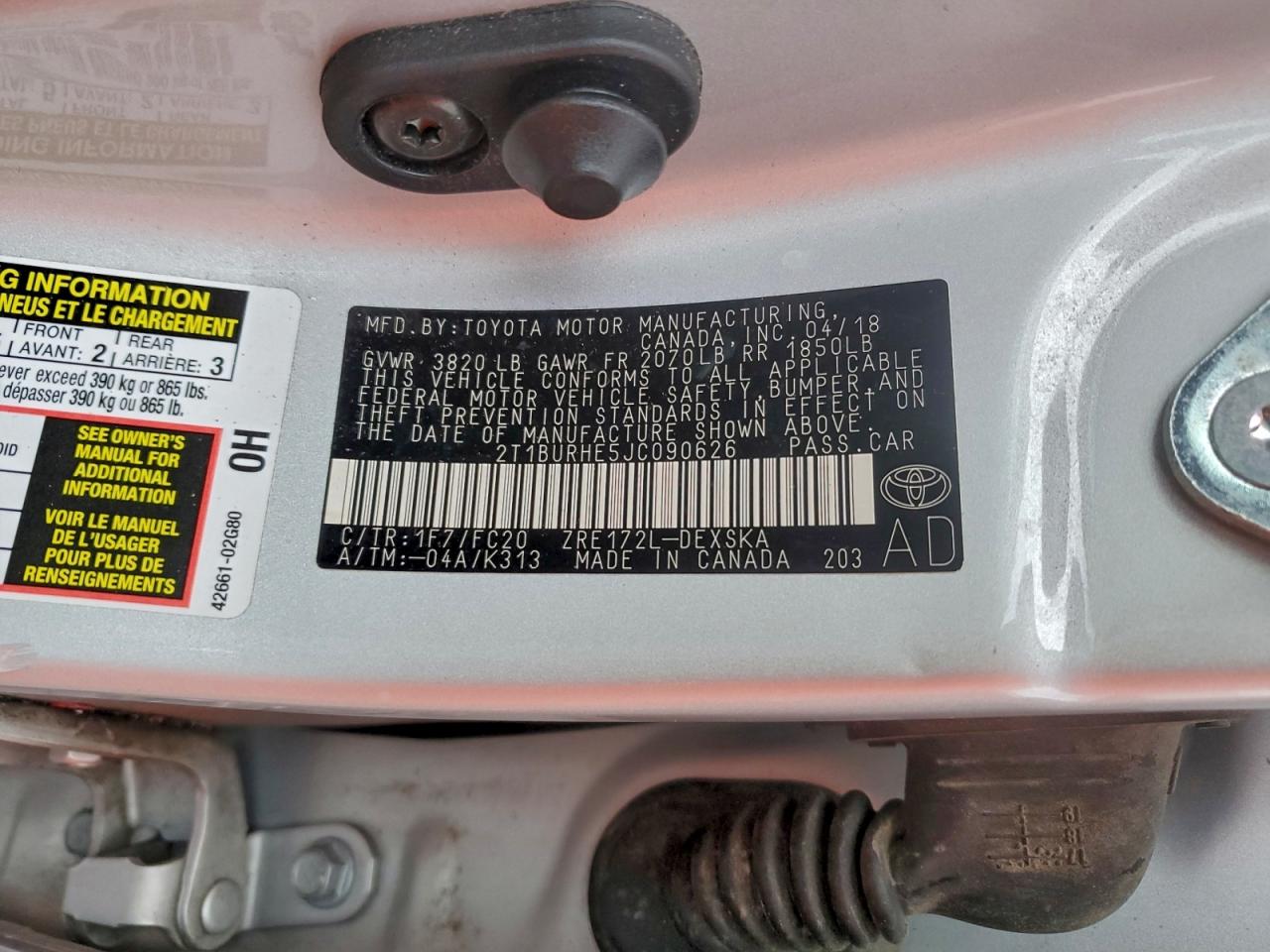 2018 TOYOTA COROLLA L photo 13