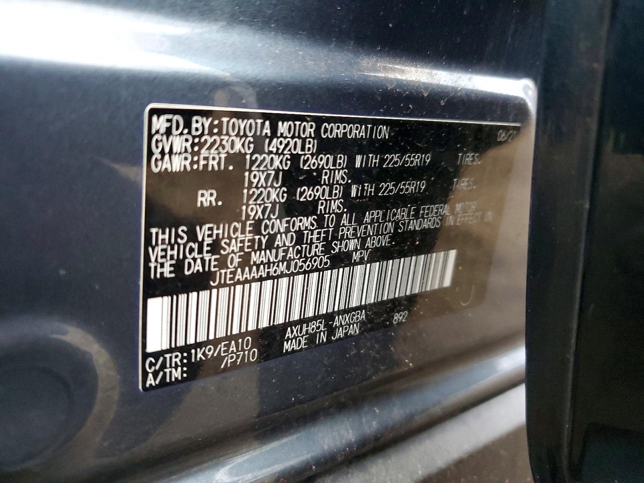 2021 TOYOTA VENZA LE photo 12