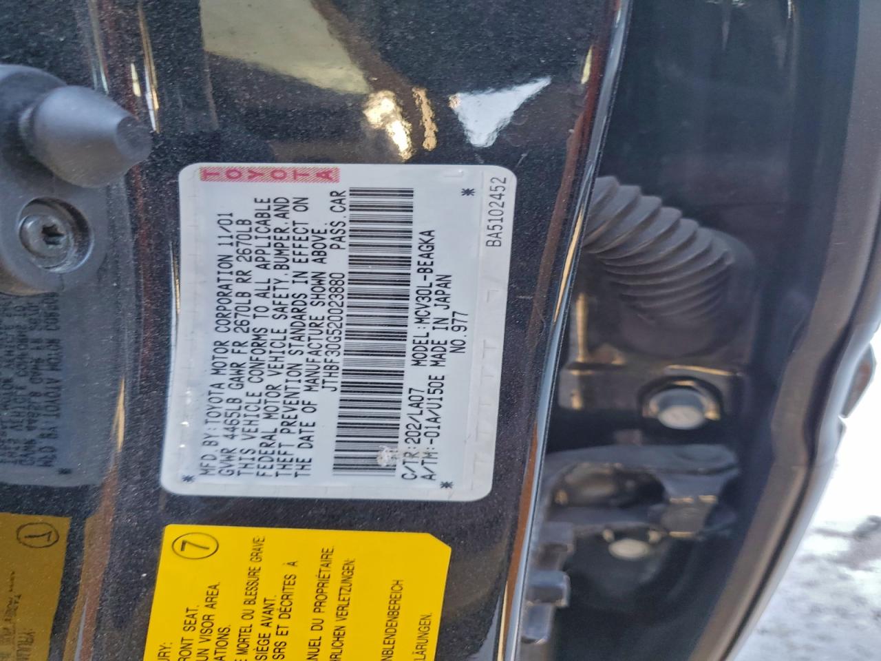 2002 LEXUS ES 300 photo 12