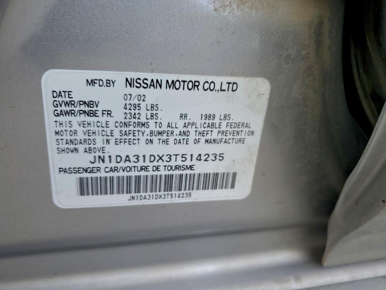 2003 NISSAN MAXIMA GLE photo 12