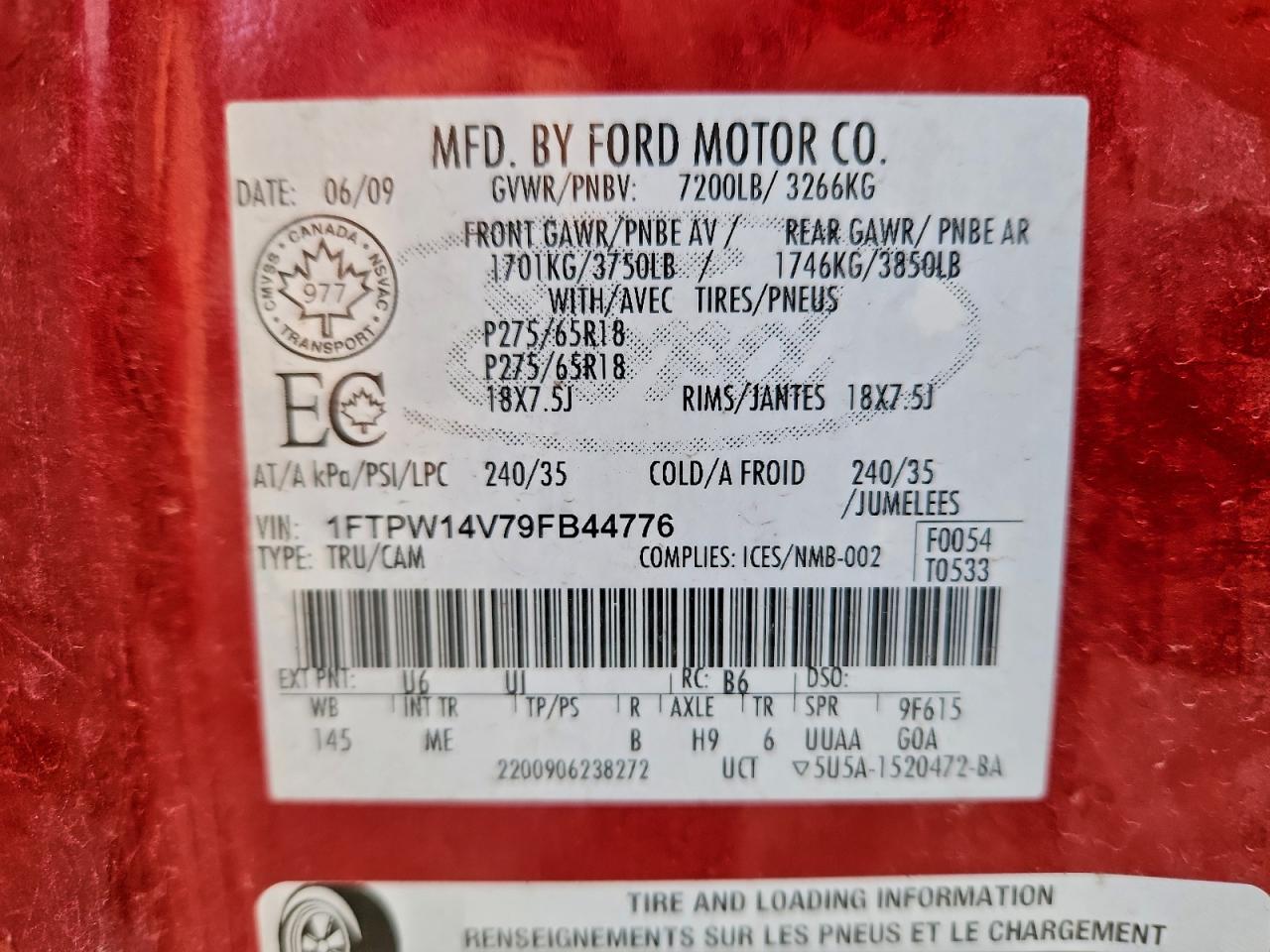 2009 FORD F150 SUPERCREW photo 12