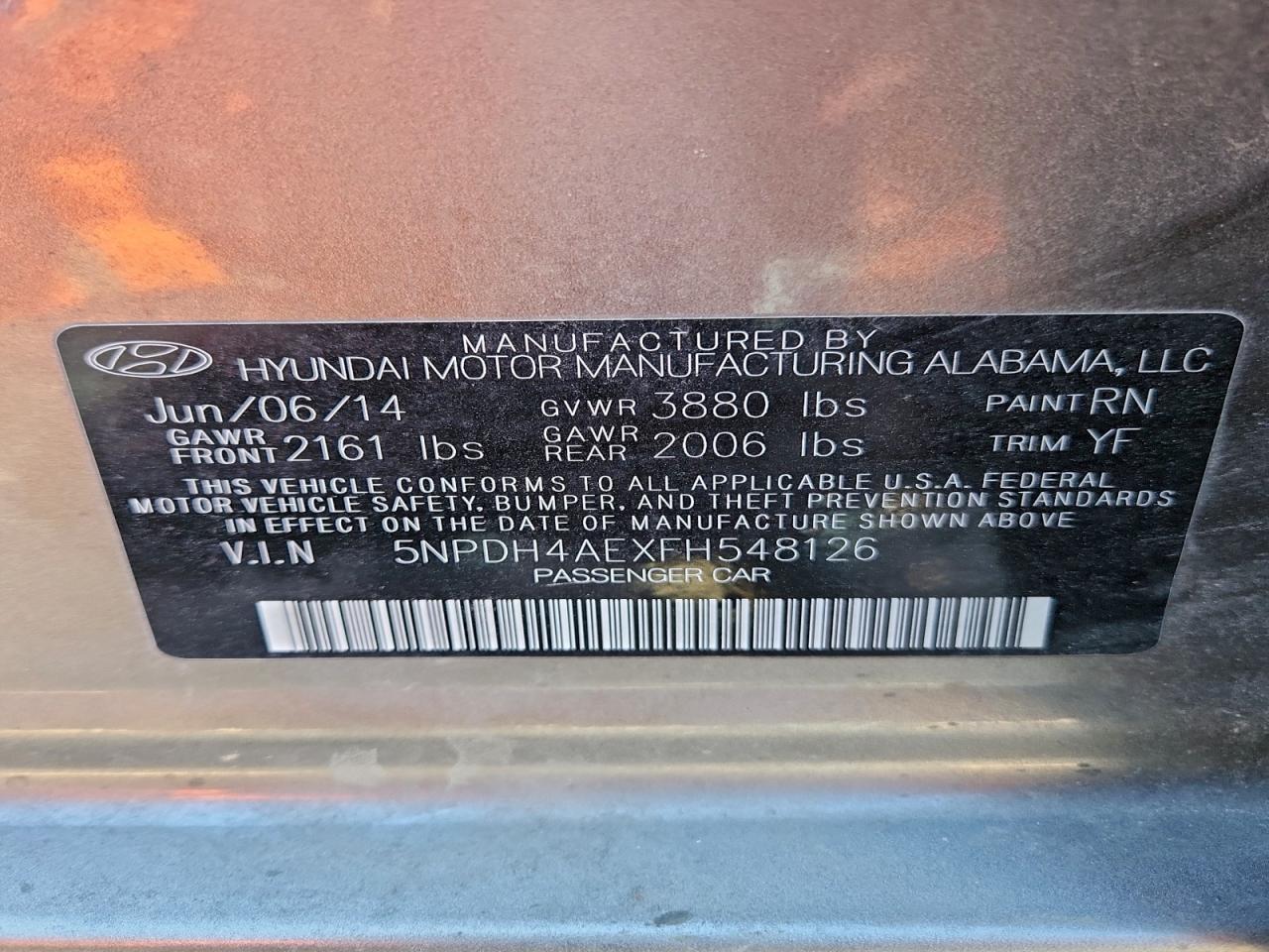 2015 HYUNDAI ELANTRA SE photo 12