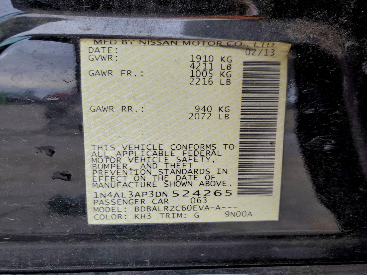 2013 NISSAN ALTIMA 2.5 photo 12