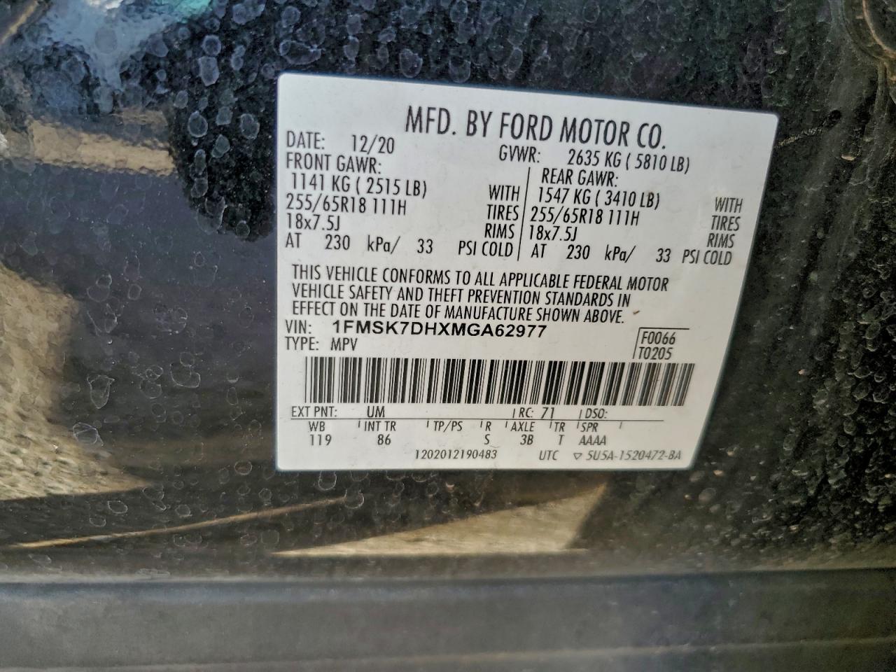 2021 FORD EXPLORER XLT photo 13