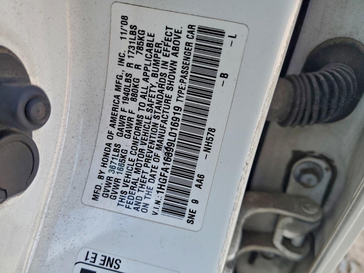 2009 HONDA CIVIC VP photo 12