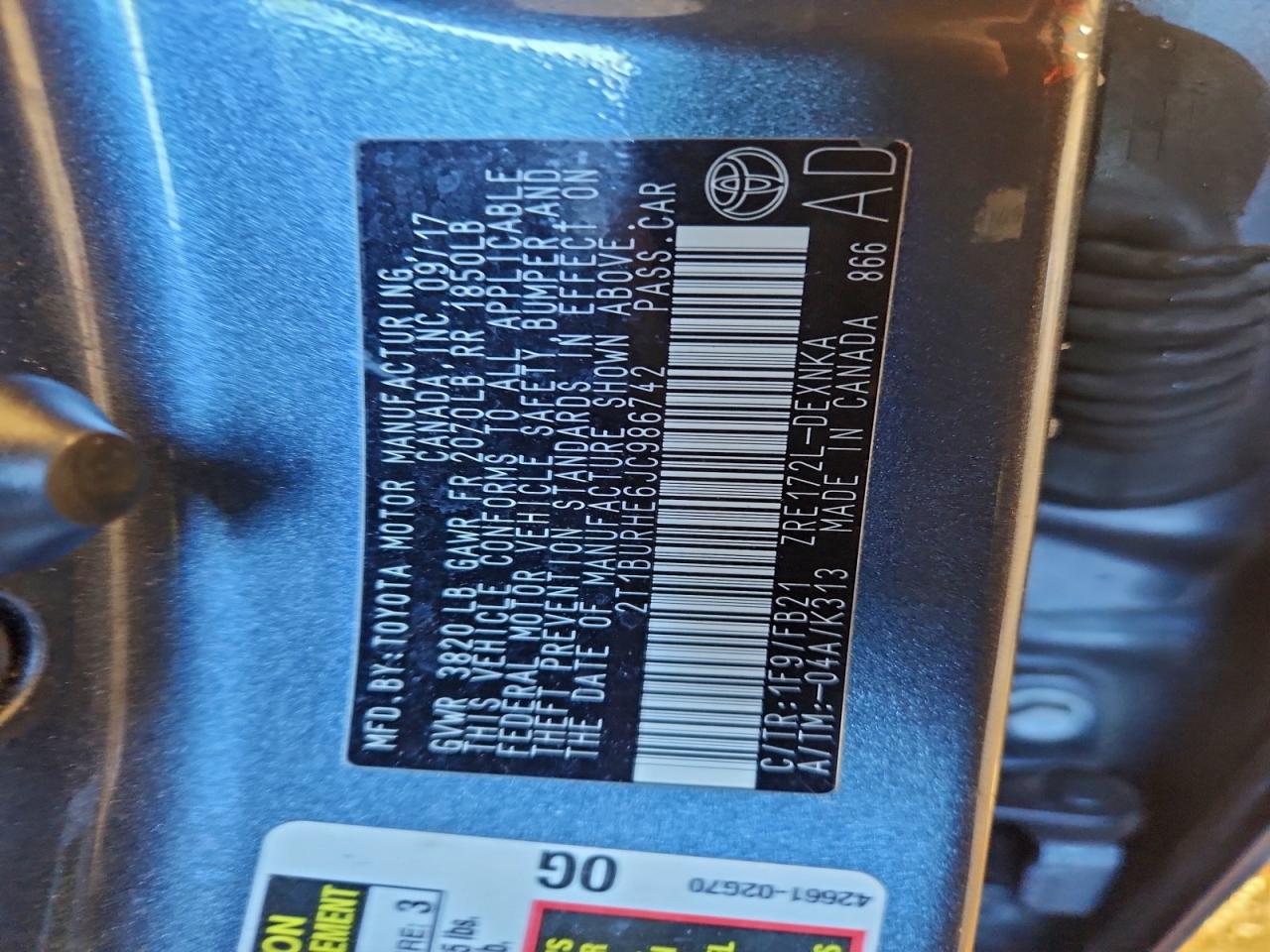 2018 TOYOTA COROLLA L photo 23