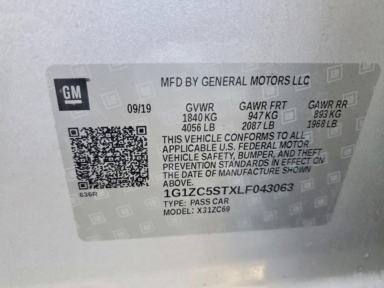 2020 CHEVROLET MALIBU LS photo 12