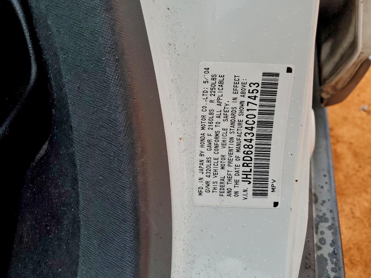 2004 HONDA CR-V LX photo 25