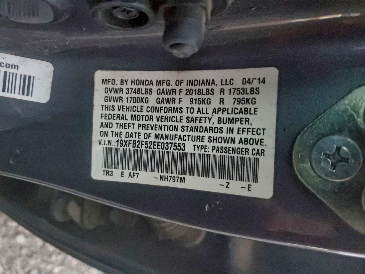 2014 HONDA CIVIC LX photo 12