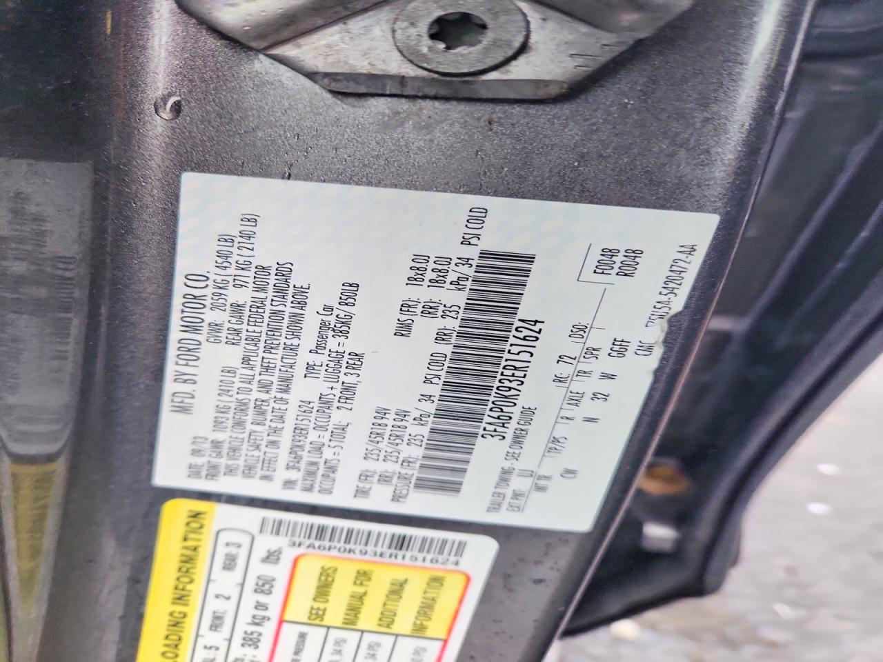 2014 FORD FUSION TITANIUM photo 12