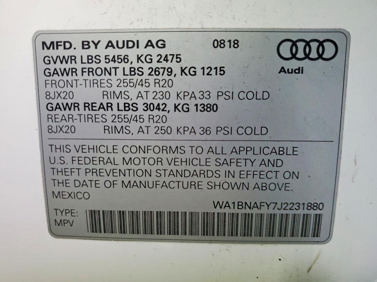 2018 AUDI Q5 PREMIUM PLUS photo 14