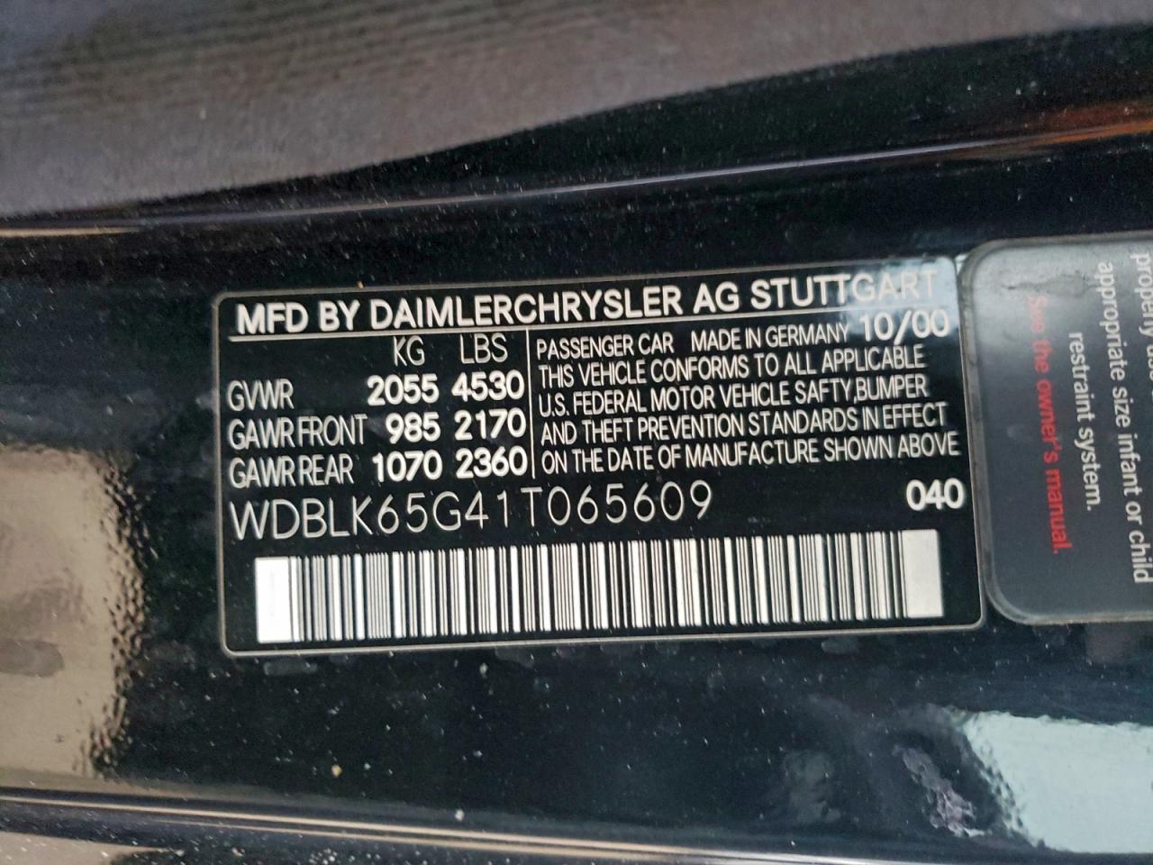 2001 MERCEDES-BENZ CLK 320 photo 12