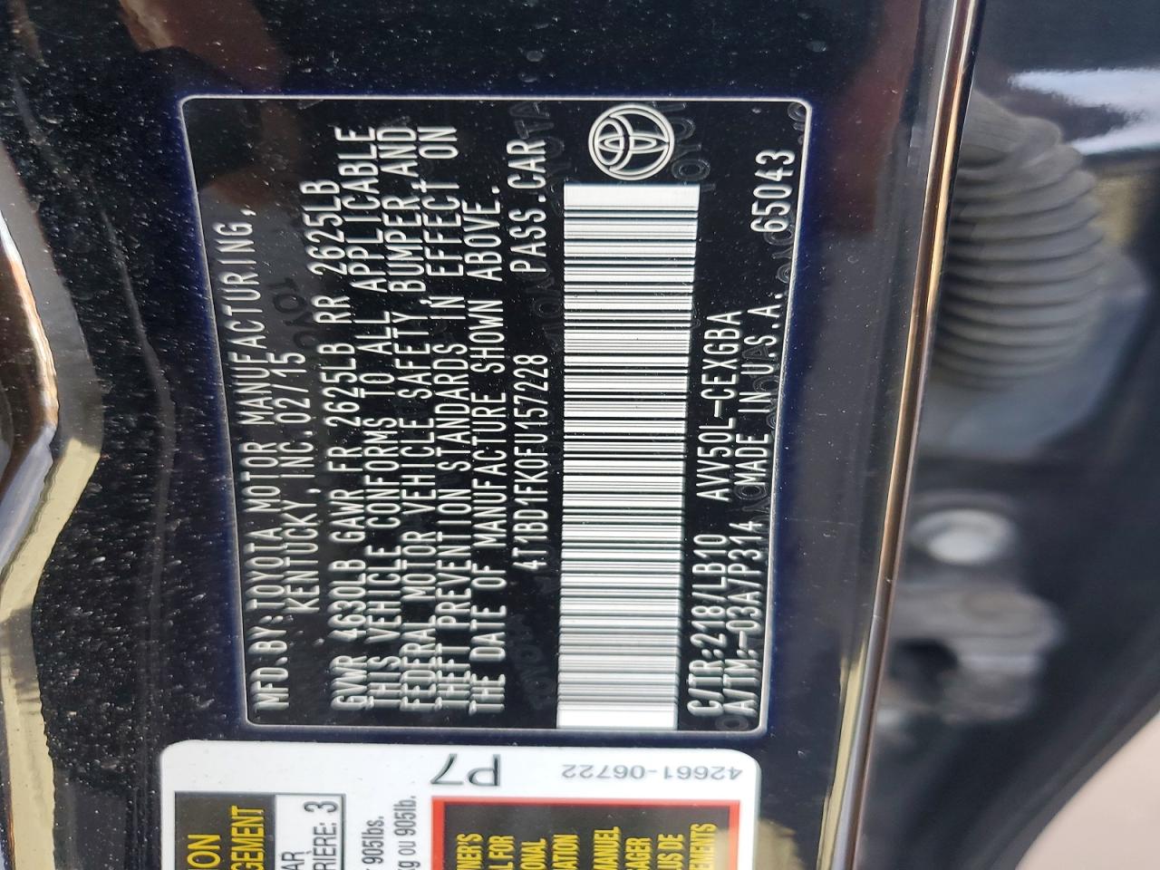 2015 TOYOTA CAMRY HYBRID photo 23