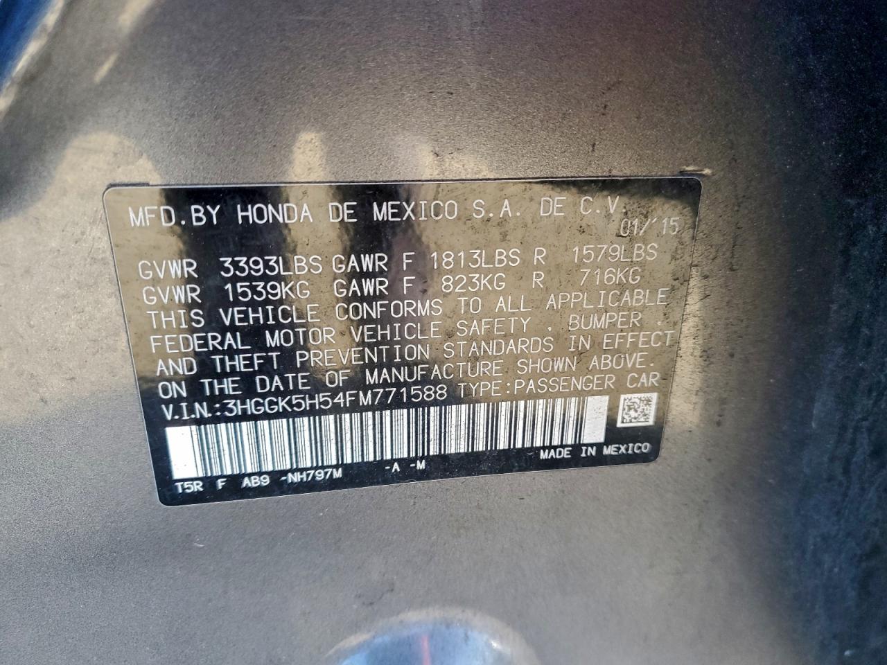 2015 HONDA FIT LX photo 12