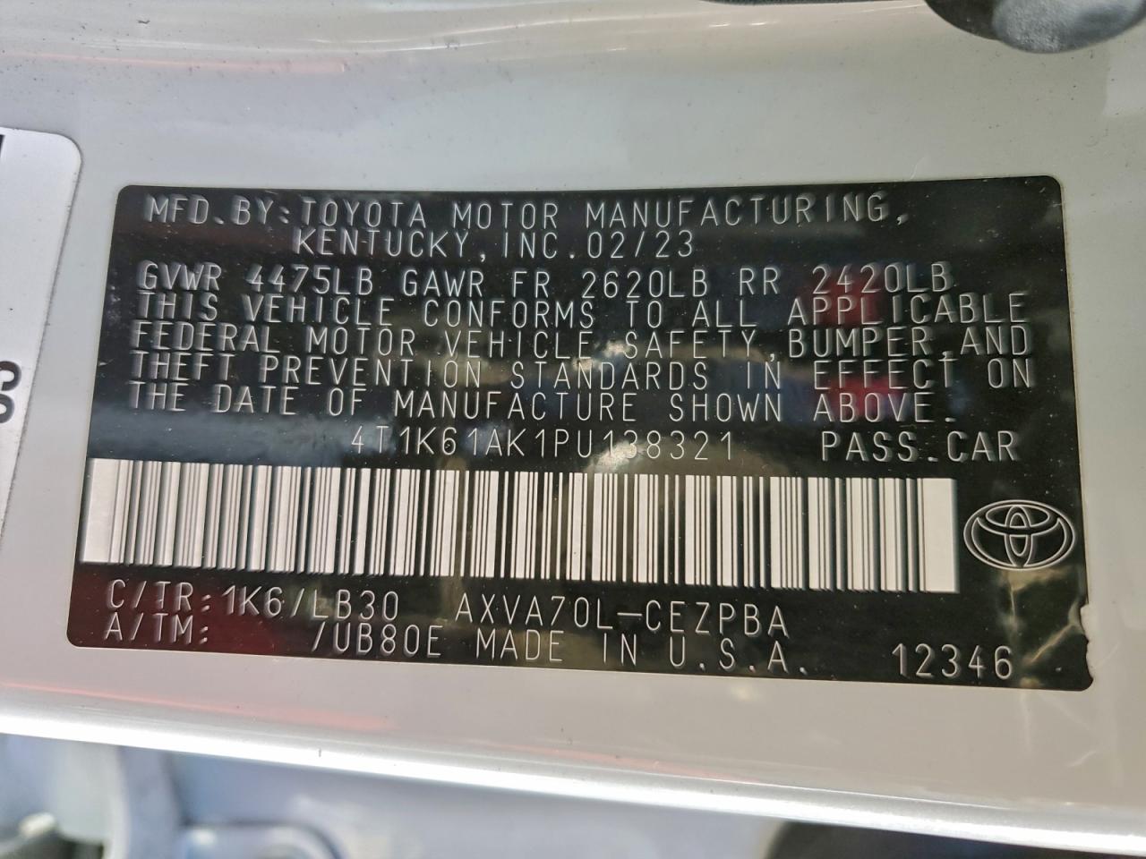 2023 TOYOTA CAMRY XSE photo 23