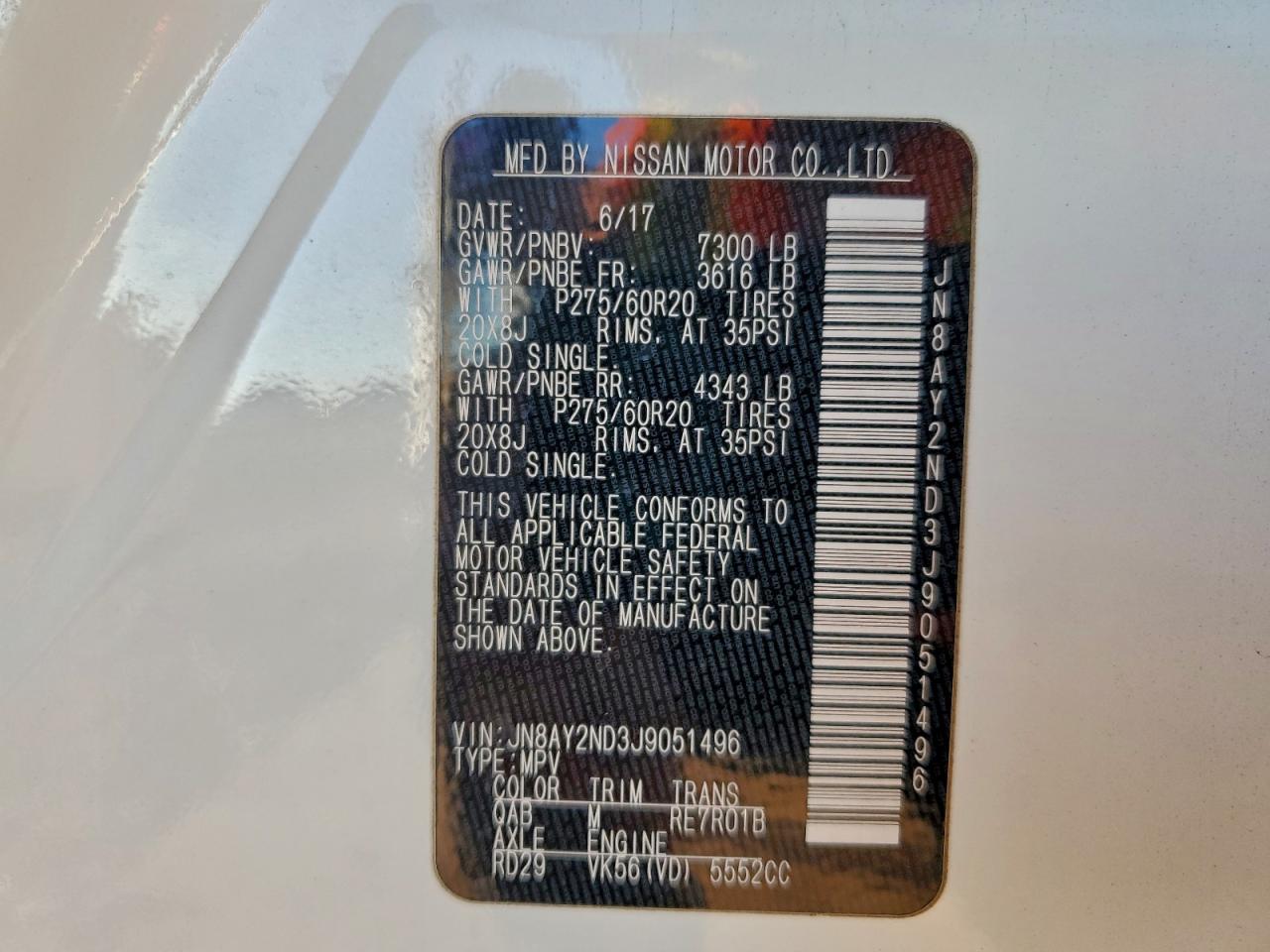 2018 NISSAN ARMADA SV photo 14