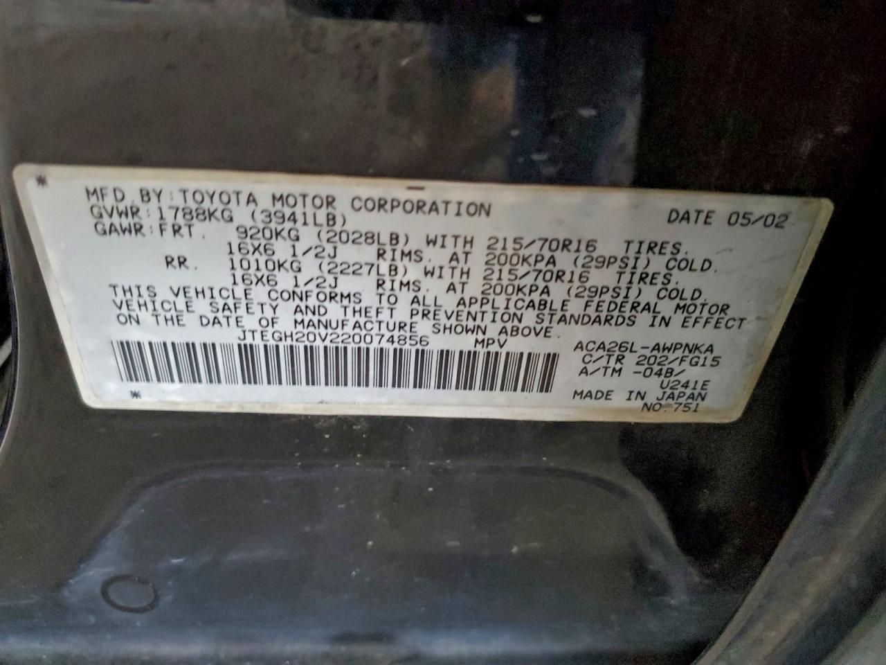 2002 TOYOTA RAV4 photo 12