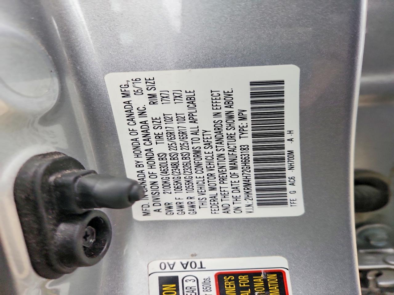 2016 HONDA CR-V EXL photo 37