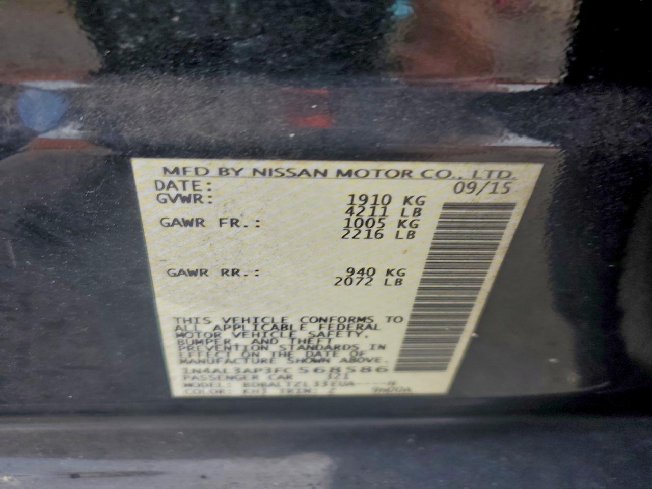 2015 NISSAN ALTIMA 2.5 photo 12