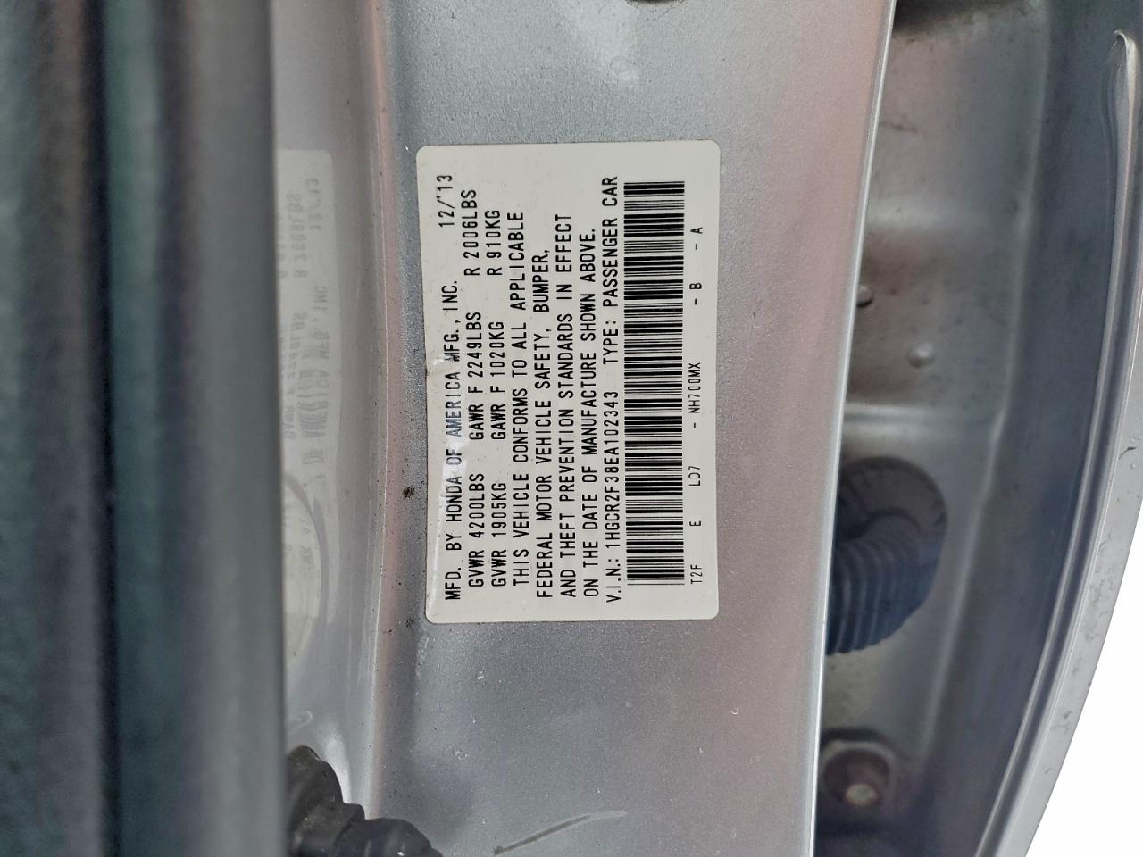 2014 HONDA ACCORD LX photo 23