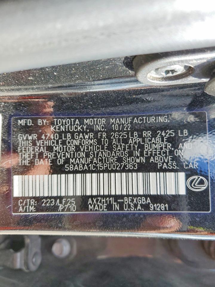 2023 LEXUS ES 300H F SPORT HANDLING photo 12