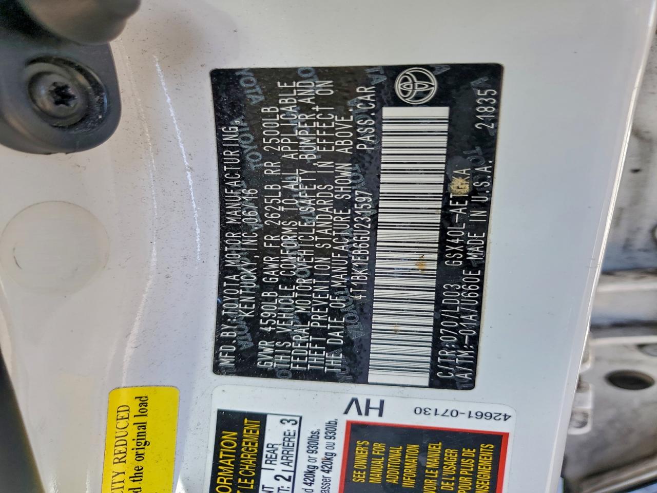 2016 TOYOTA AVALON XLE photo 12