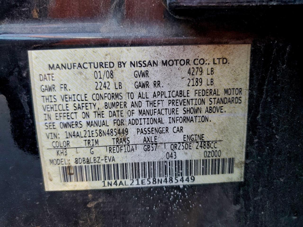 2008 NISSAN ALTIMA 2.5 photo 34