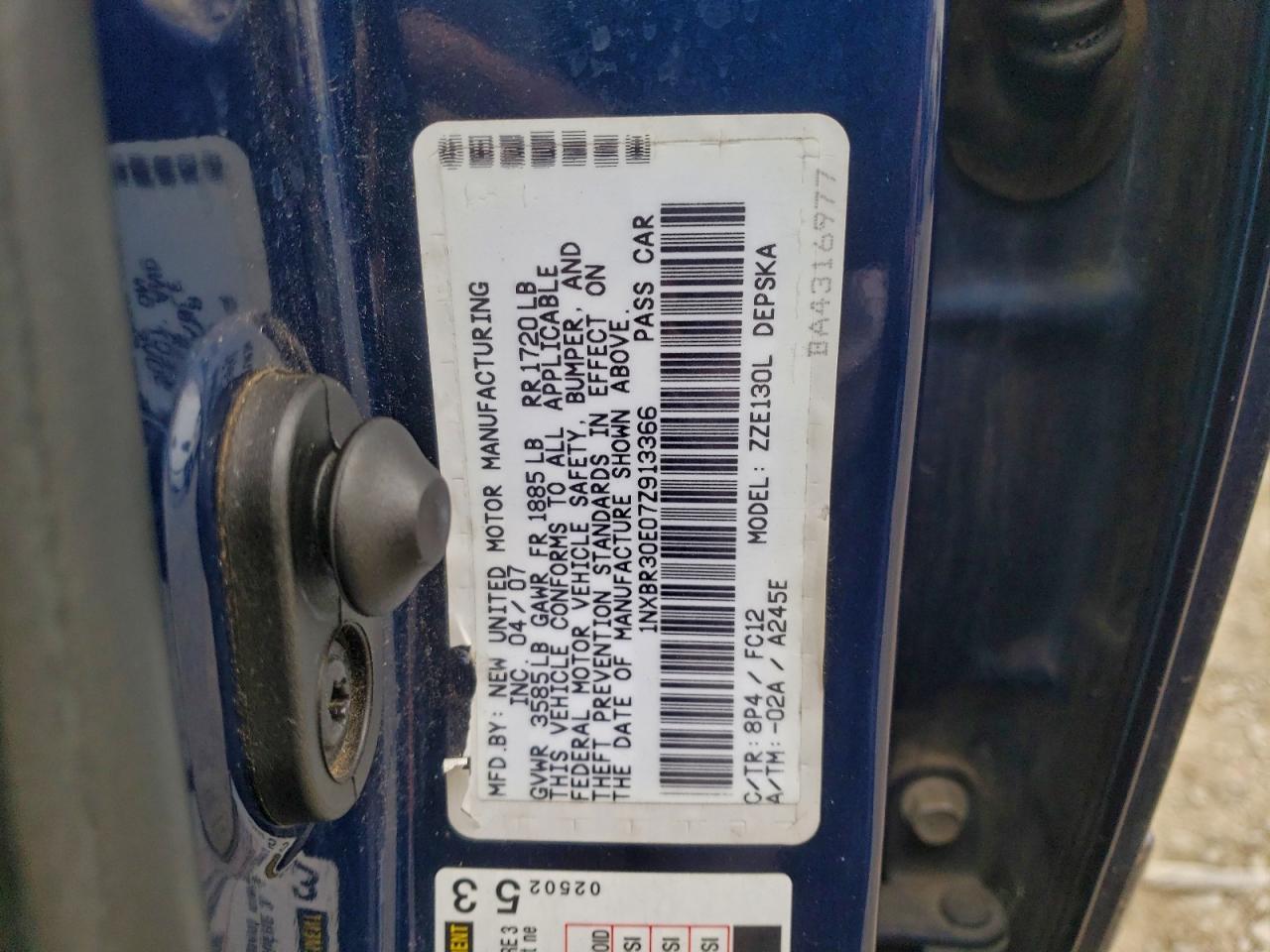 2007 TOYOTA COROLLA CE photo 12