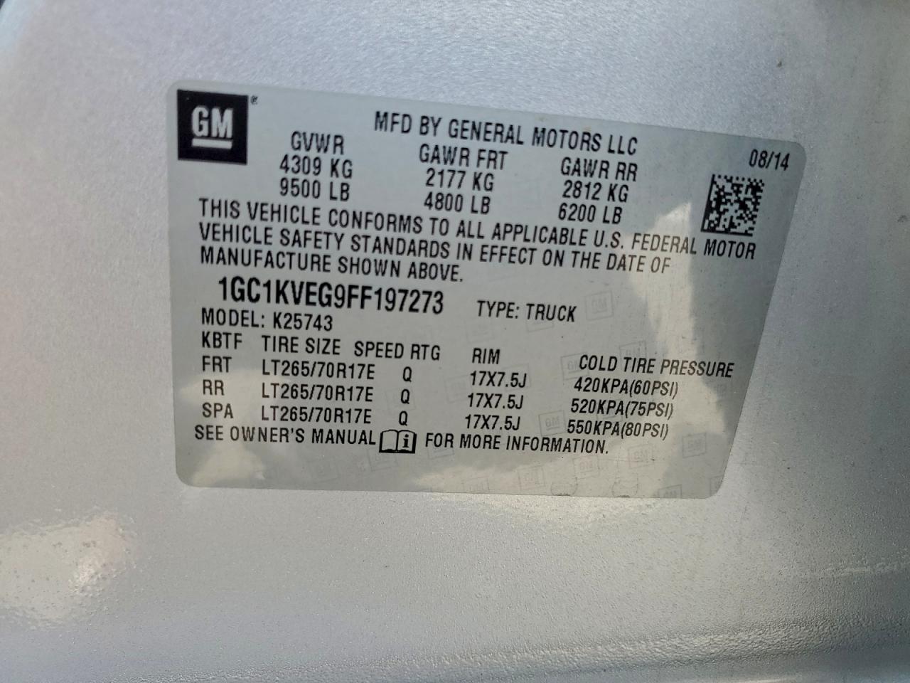 2015 CHEVROLET SILVERADO K2500 HEAVY DUTY LT photo 12