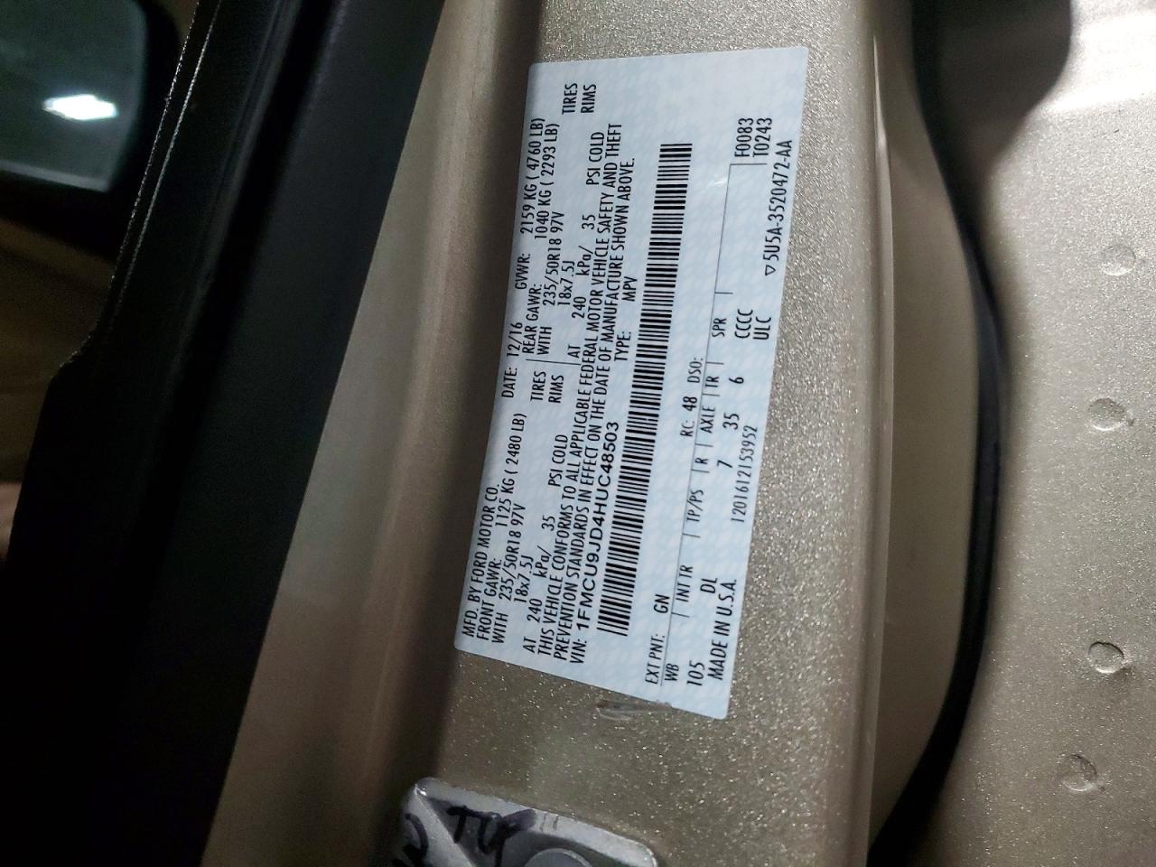 2017 FORD ESCAPE TITANIUM photo 12