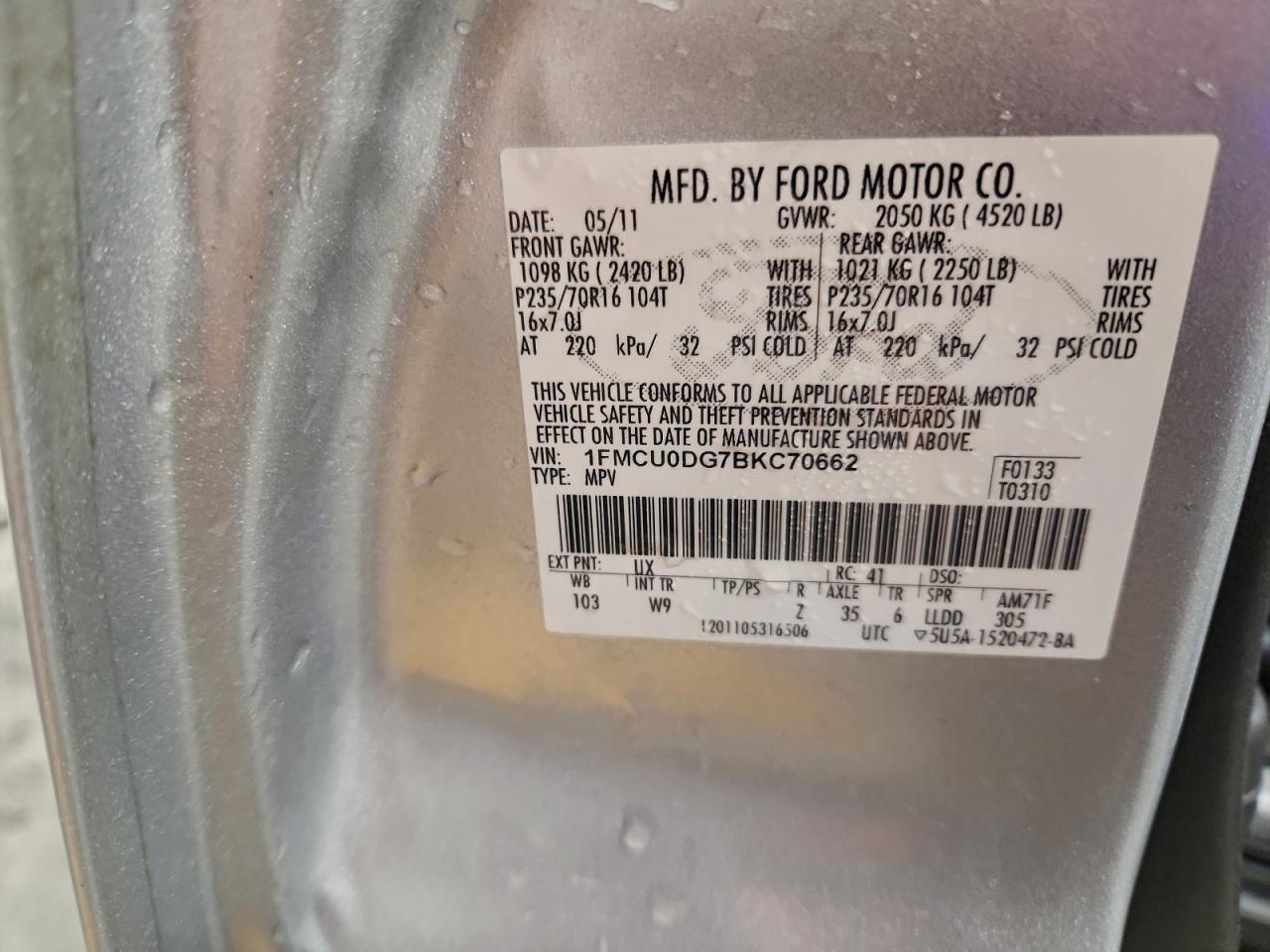 2011 FORD ESCAPE XLT photo 13