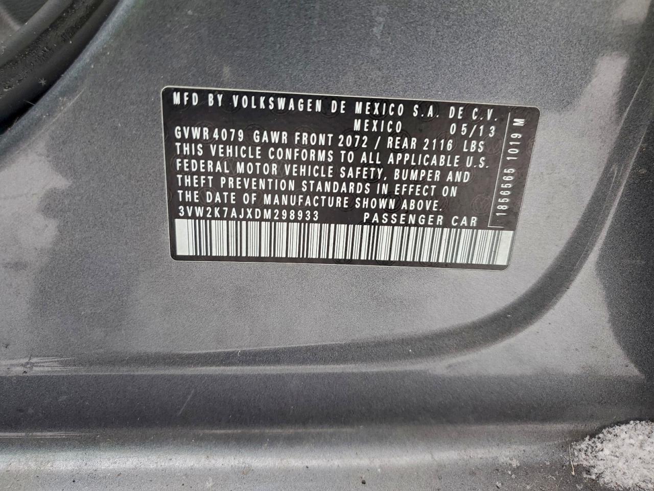 2013 VOLKSWAGEN JETTA BASE photo 12