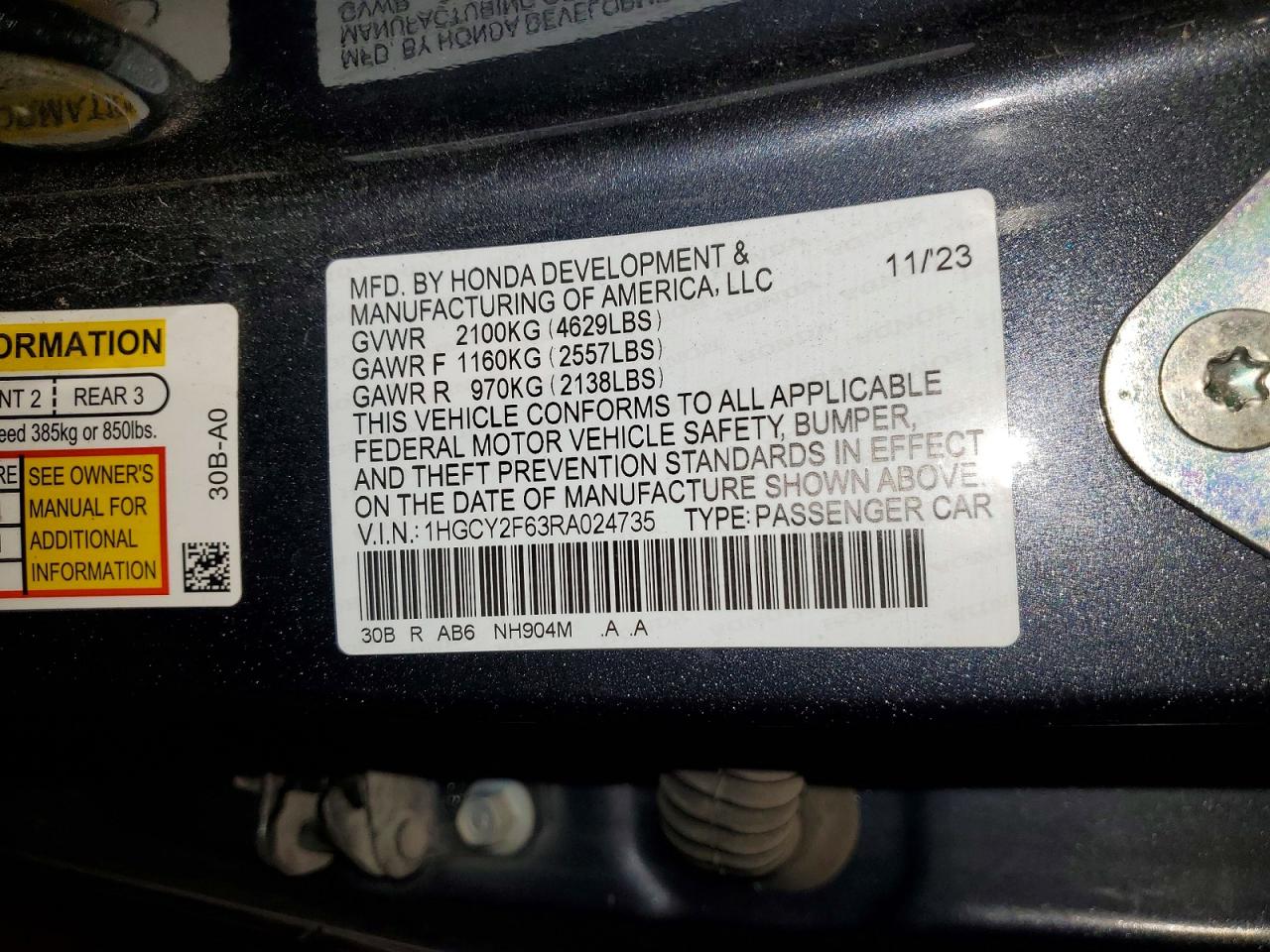 2024 HONDA ACCORD HYBRID EXL photo 12