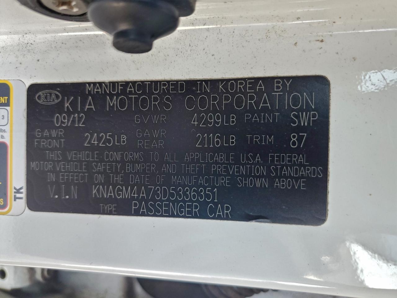 2013 KIA OPTIMA LX photo 12