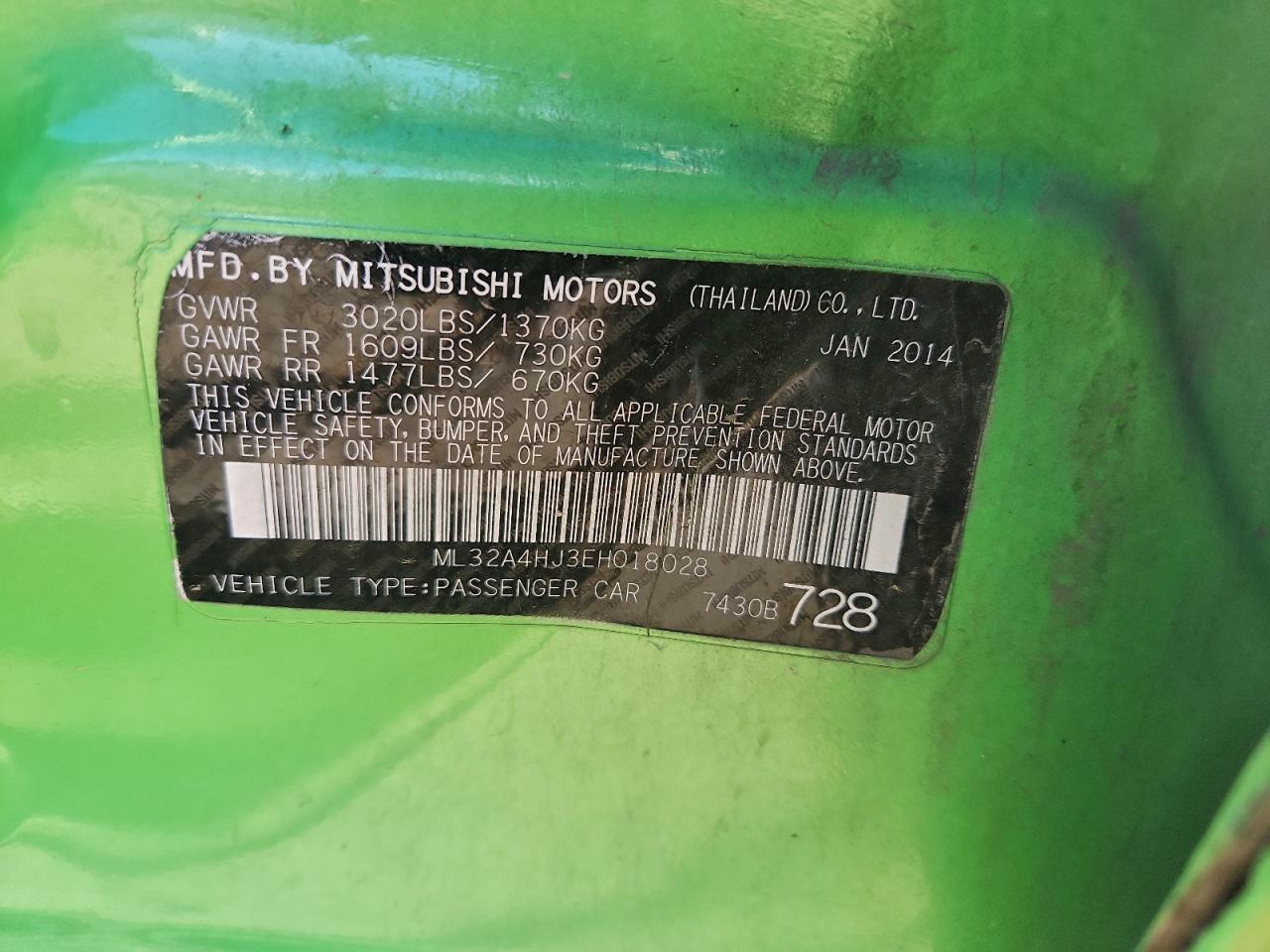 2014 MITSUBISHI MIRAGE ES photo 37
